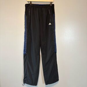 Adidas Medium Climacool Windbreaker Track Pants Black Blue Stripe